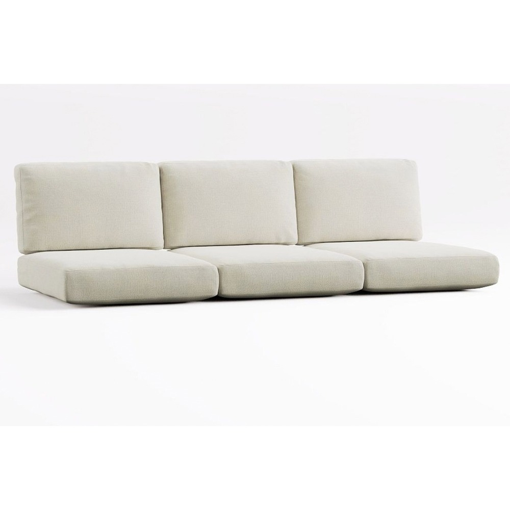 Pottery Barn Huntington Square Arm Sofa Outdoor Slipcover Sunbrella Natural 6pc